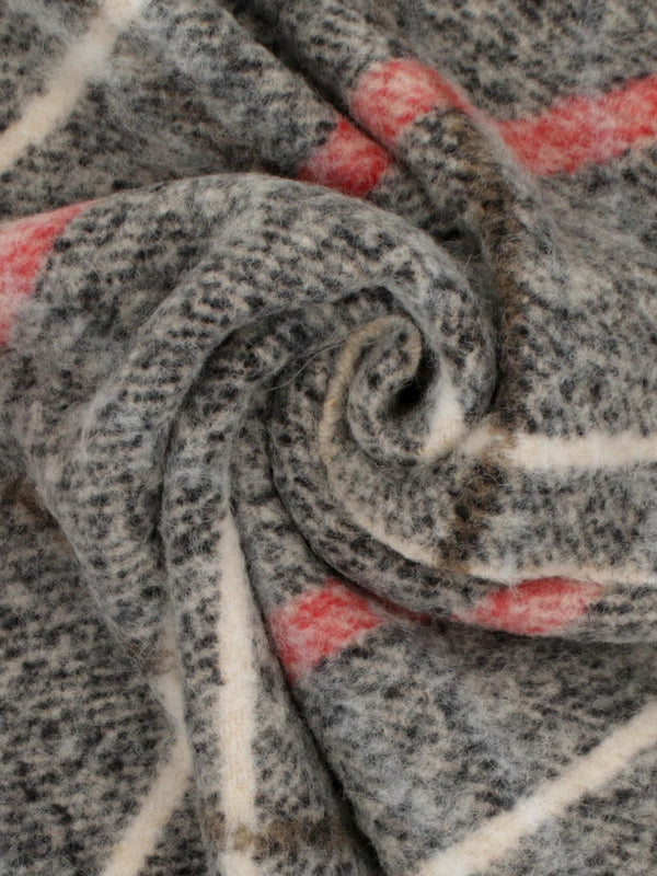 Vivienne Westwood Unisex Grey Chunky Tartan Red Scarf