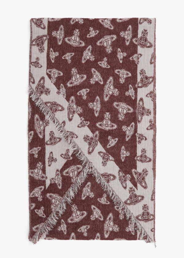 Vivienne Westwood Unisex Two Point Bordeaux Orb Scarf
