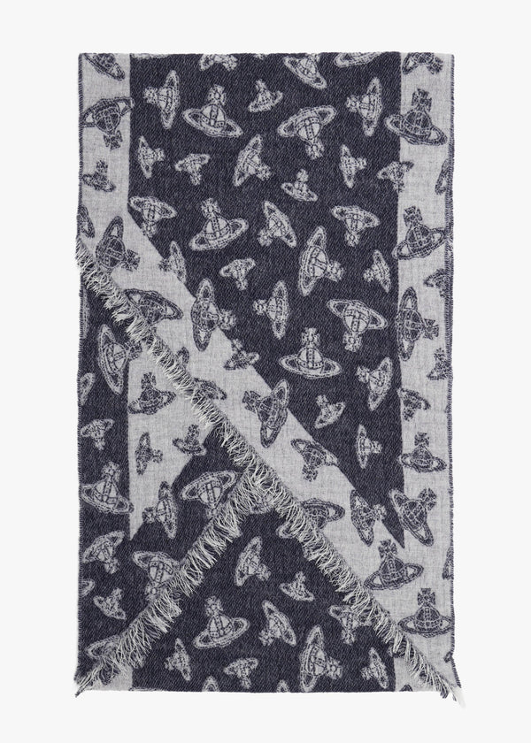Vivienne Westwood Unisex Two Point Blue Orb Scarf