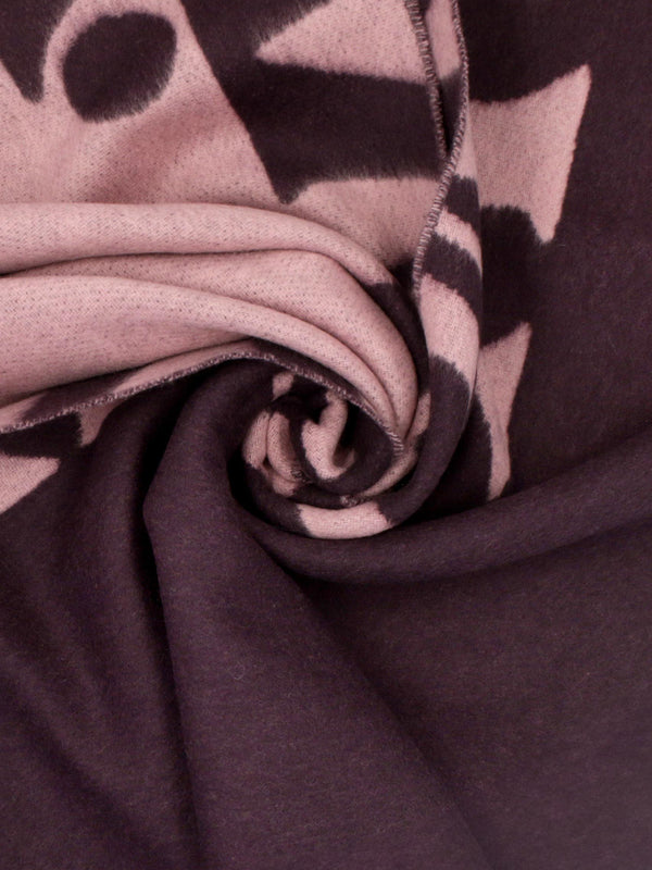 Vivienne Westwood Unisex Double Face Half Logo Plum Wool Scarf