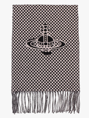 Vivienne Westwood Unisex Checkmate Pink Wool Scarf