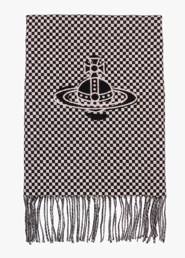 Vivienne Westwood Unisex Checkmate Pink Wool Scarf