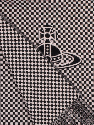 Vivienne Westwood Unisex Checkmate Pink Wool Scarf