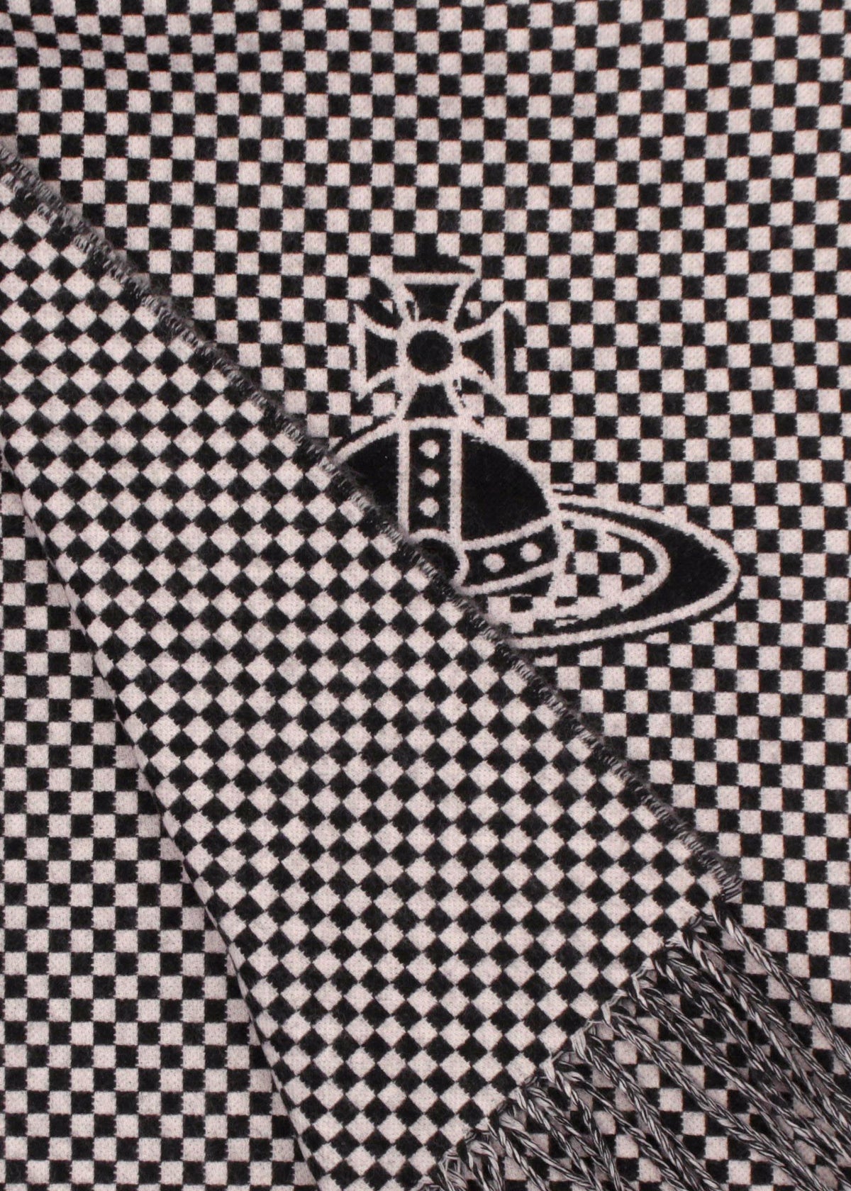 Vivienne Westwood Unisex Checkmate Pink Wool Scarf