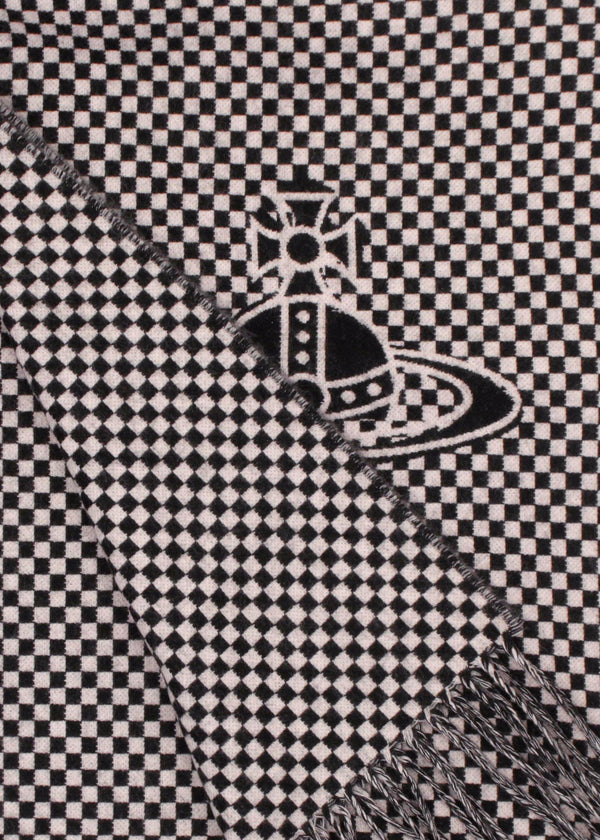 Vivienne Westwood Unisex Checkmate Pink Wool Scarf