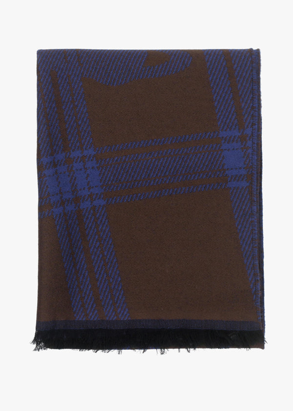 Vivienne Westwood Unisex Double Face Tartan Brown Scarf