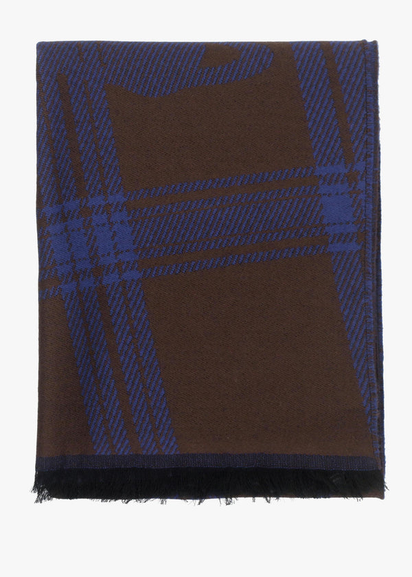 Vivienne Westwood Unisex Double Face Tartan Brown Scarf