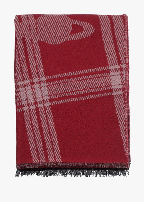 Vivienne Westwood Unisex Double Face Tartan Red Scarf