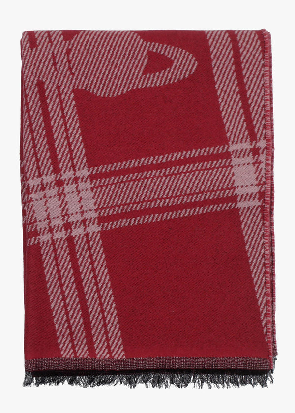 Vivienne Westwood Unisex Double Face Tartan Red Scarf