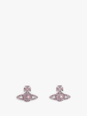Vivienne Westwood Grace Bas Relief Light Rose Crystal Earrings