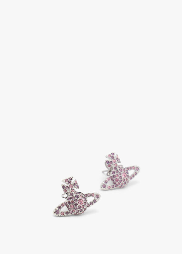 Grace Bas Relief Light Rose Crystal Earrings