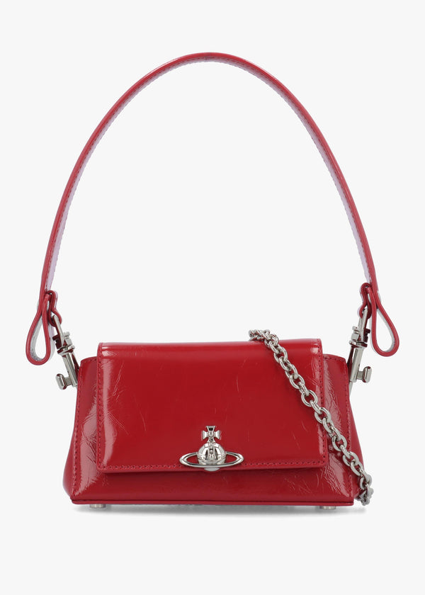 Vivienne Westwood Hazel Small Red Naplak Leather Shoulder Bag