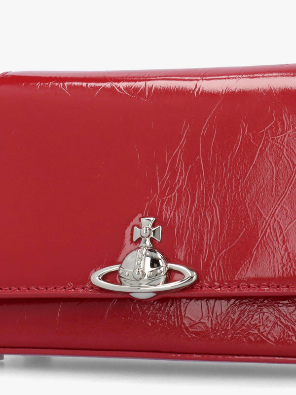 Vivienne Westwood Hazel Small Red Naplak Leather Shoulder Bag