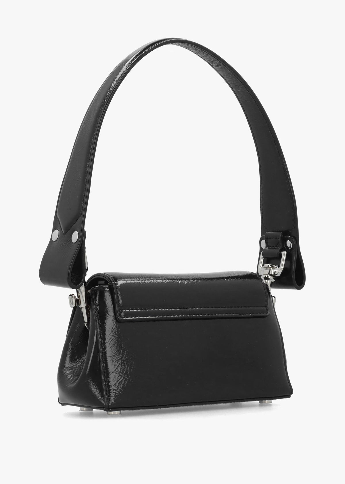 Vivienne Westwood Hazel Small Black Naplak Leather Shoulder Bag