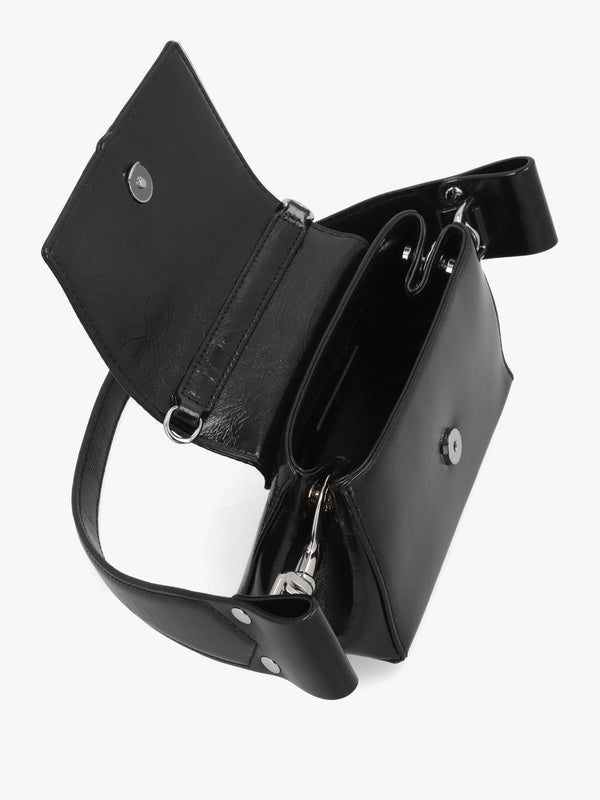 Vivienne Westwood Hazel Small Black Naplak Leather Shoulder Bag