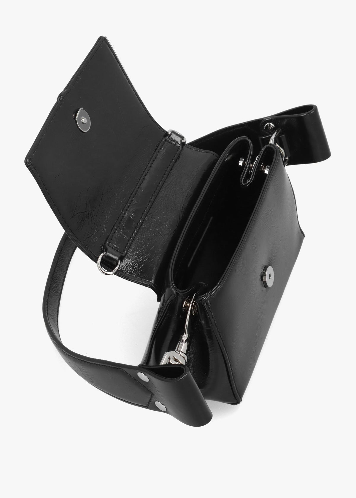 Vivienne Westwood Hazel Small Black Naplak Leather Shoulder Bag