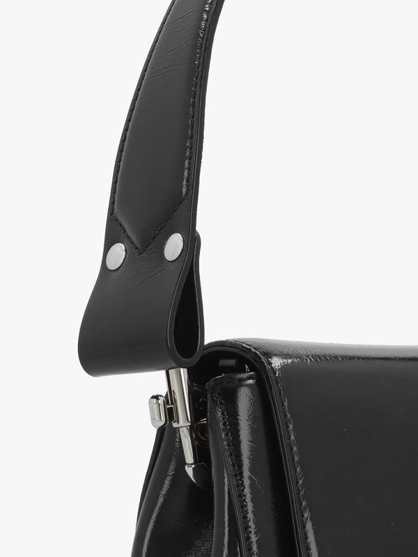 Vivienne Westwood Hazel Small Black Naplak Leather Shoulder Bag