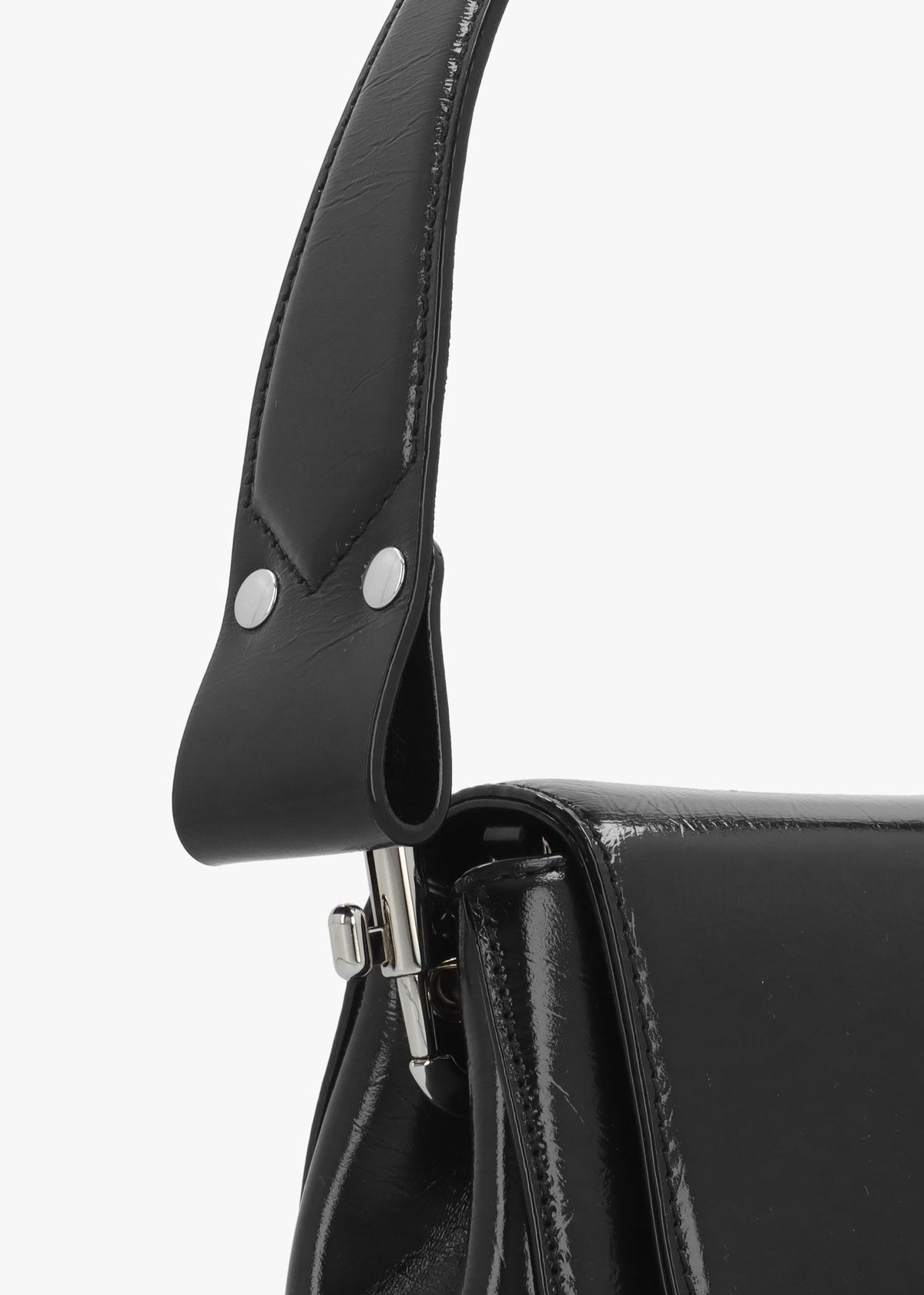 Vivienne Westwood Hazel Small Black Naplak Leather Shoulder Bag