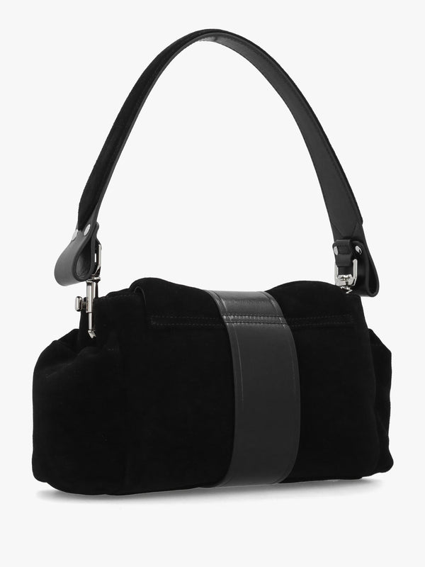 Vivienne Westwood Hazel Treasure Black Suede Shoulder Bag