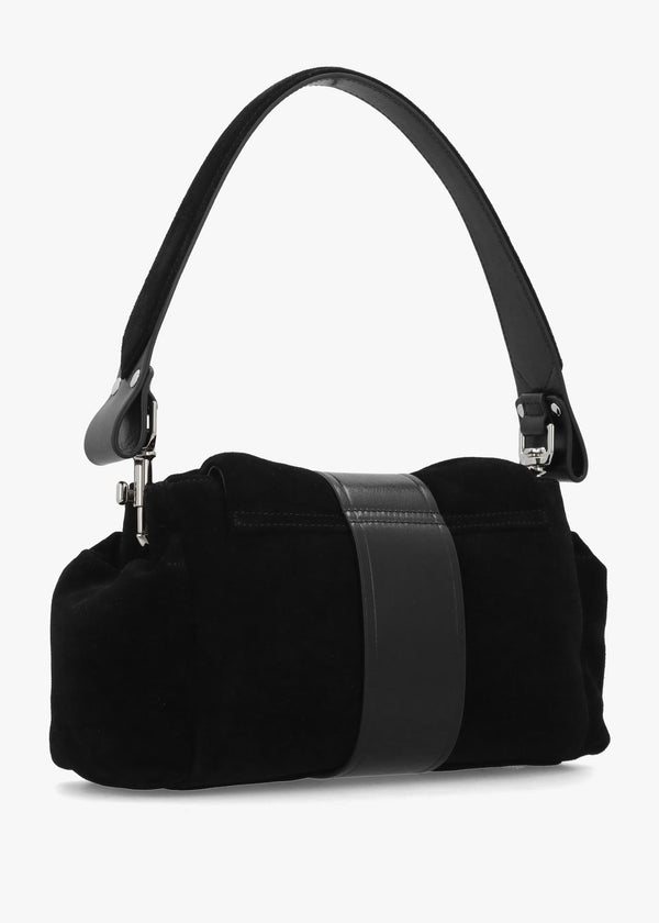 Vivienne Westwood Hazel Treasure Black Suede Shoulder Bag