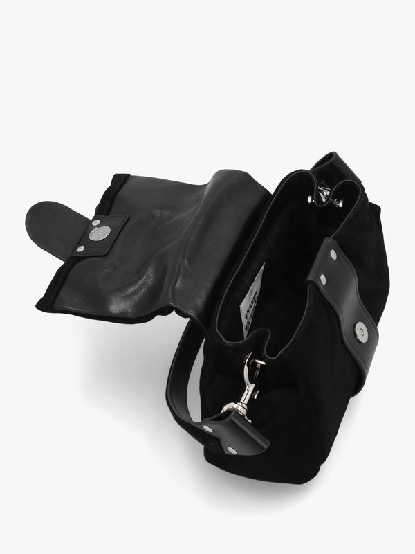 Vivienne Westwood Hazel Treasure Black Suede Shoulder Bag
