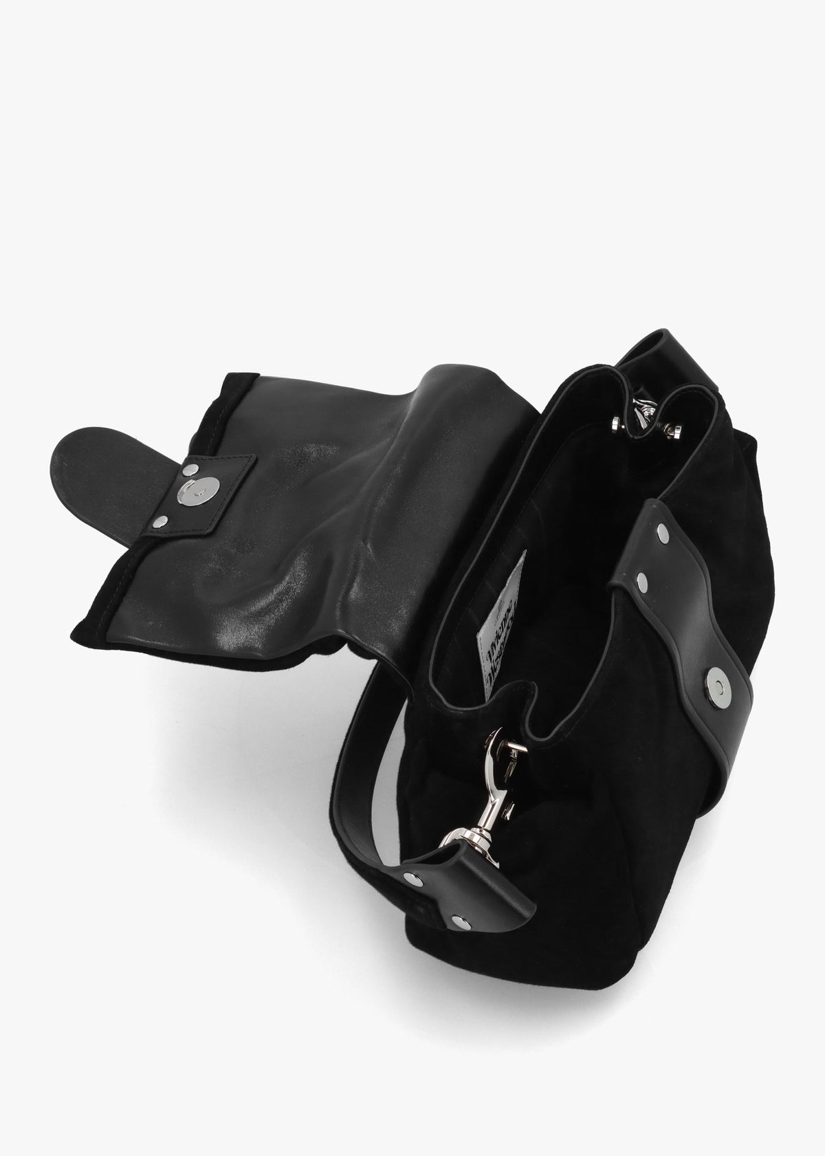 Vivienne Westwood Hazel Treasure Black Suede Shoulder Bag