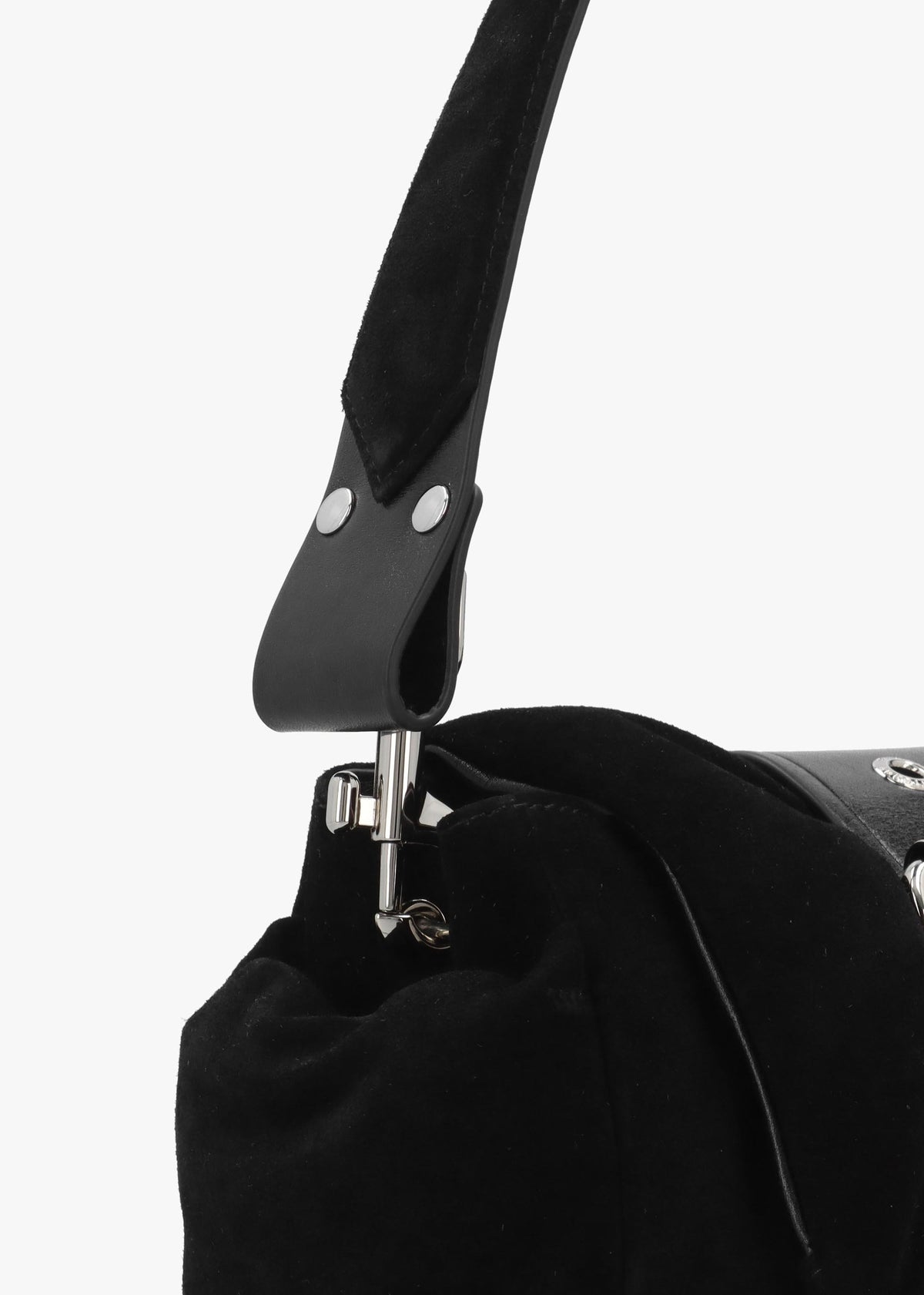 Vivienne Westwood Hazel Treasure Black Suede Shoulder Bag