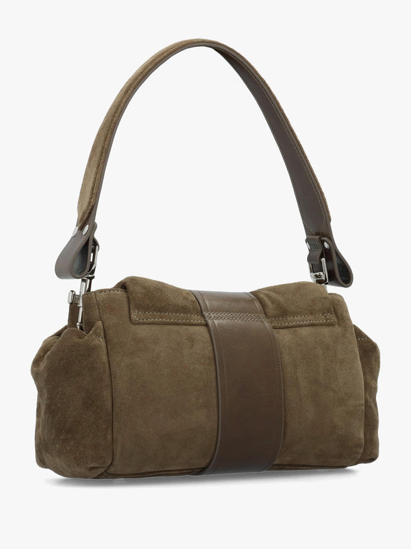 Vivienne Westwood Hazel Treasure Khaki Suede Shoulder Bag