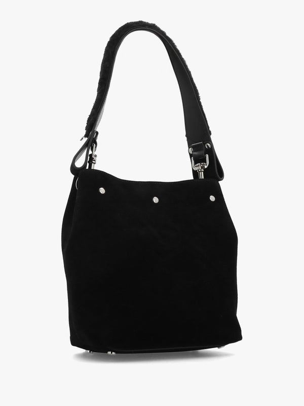 VW LOTTIE SHOULDER BAG SMALL - Black Suede