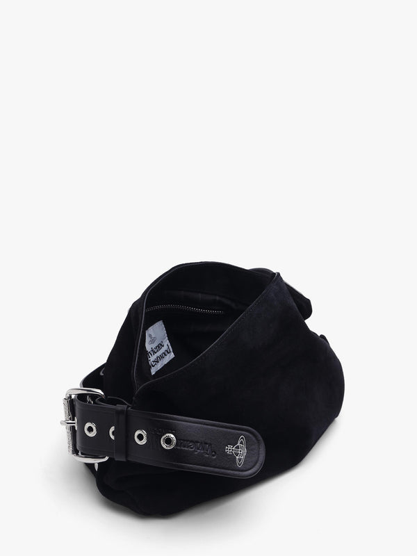 Maxime Small Black Suede Shoulder Bag