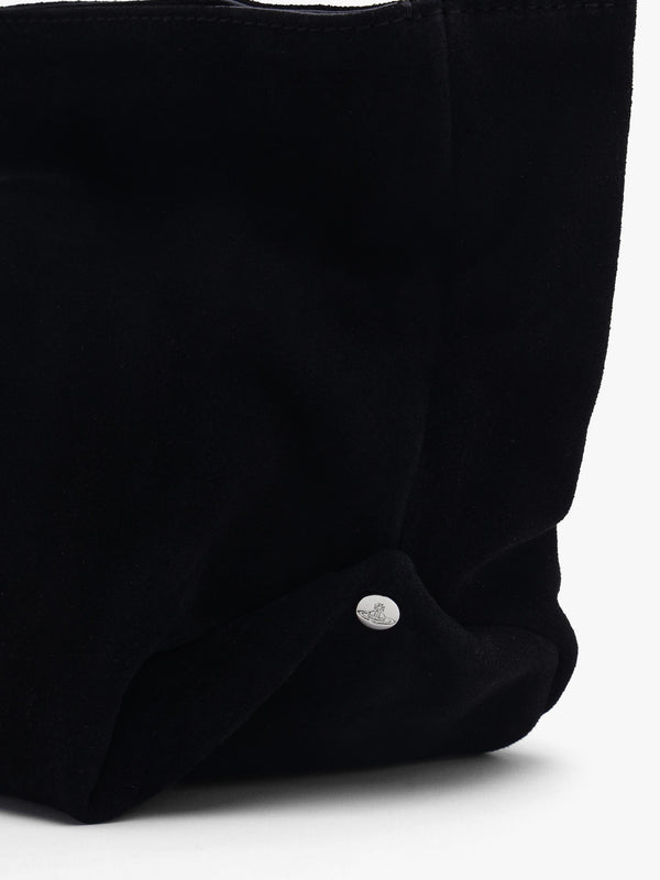 Maxime Small Black Suede Shoulder Bag