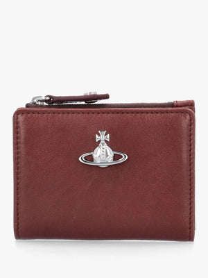 Vivienne Westwood Slim Flap Chestnut Leather Card Holder