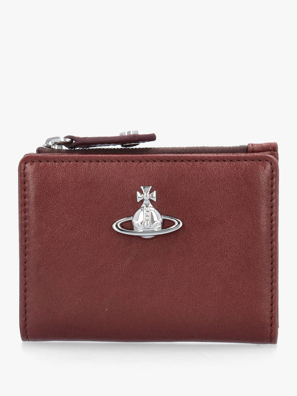 Vivienne Westwood Slim Flap Chestnut Leather Card Holder
