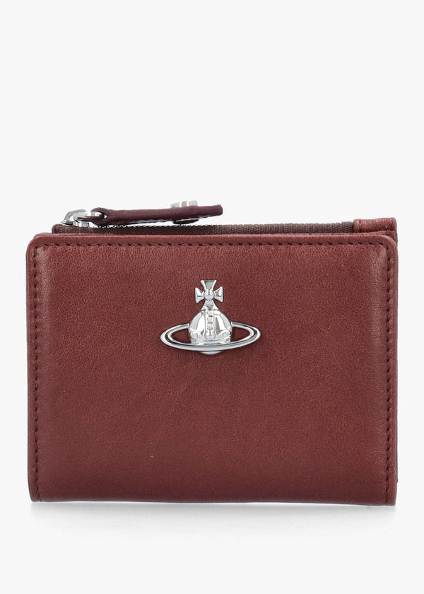 Vivienne Westwood Slim Flap Chestnut Leather Card Holder