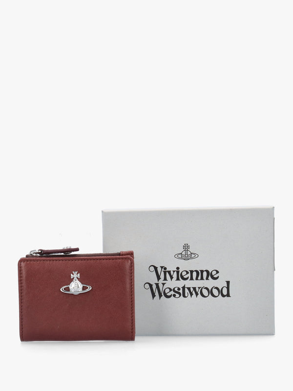 Vivienne Westwood Slim Flap Chestnut Leather Card Holder