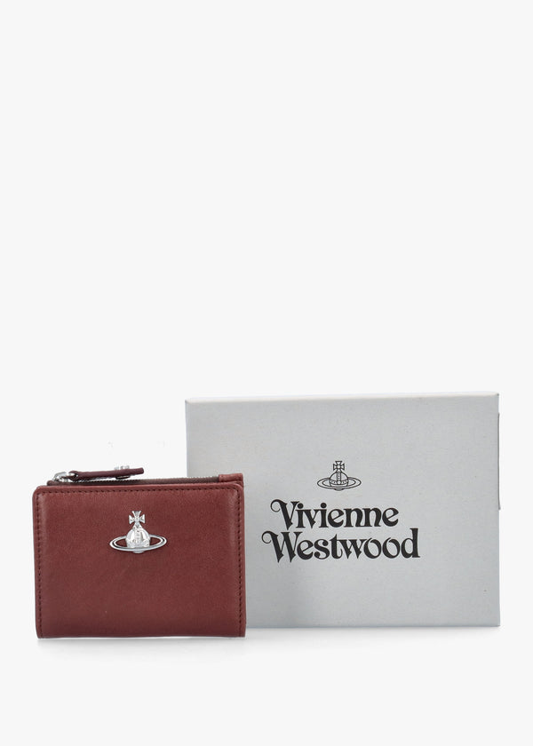 Vivienne Westwood Slim Flap Chestnut Leather Card Holder