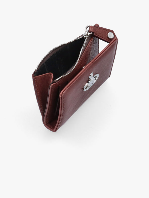 Vivienne Westwood Slim Flap Chestnut Leather Card Holder