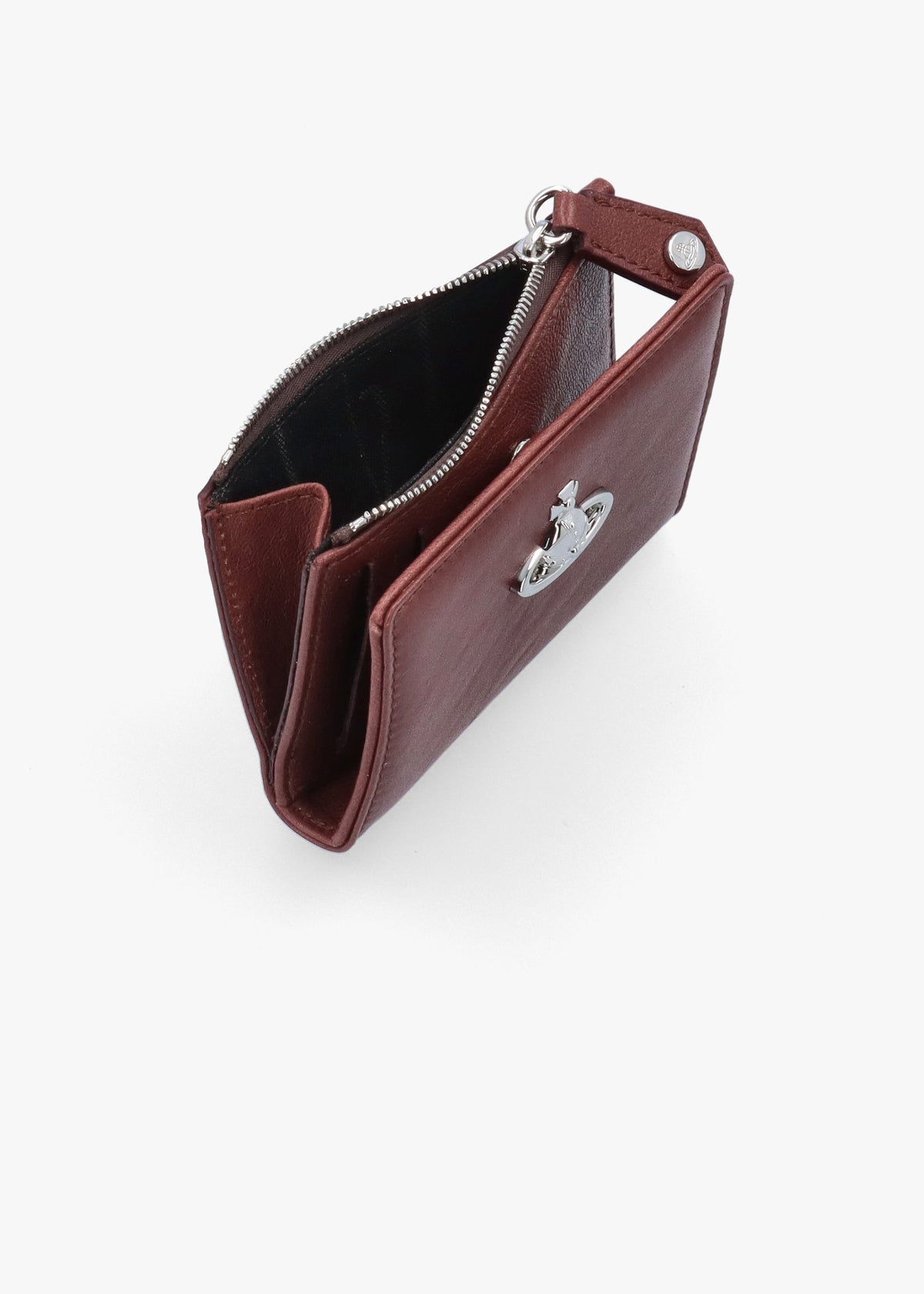 Vivienne Westwood Slim Flap Chestnut Leather Card Holder