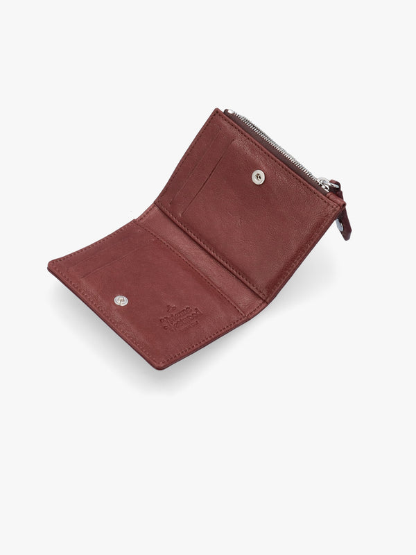 Vivienne Westwood Slim Flap Chestnut Leather Card Holder