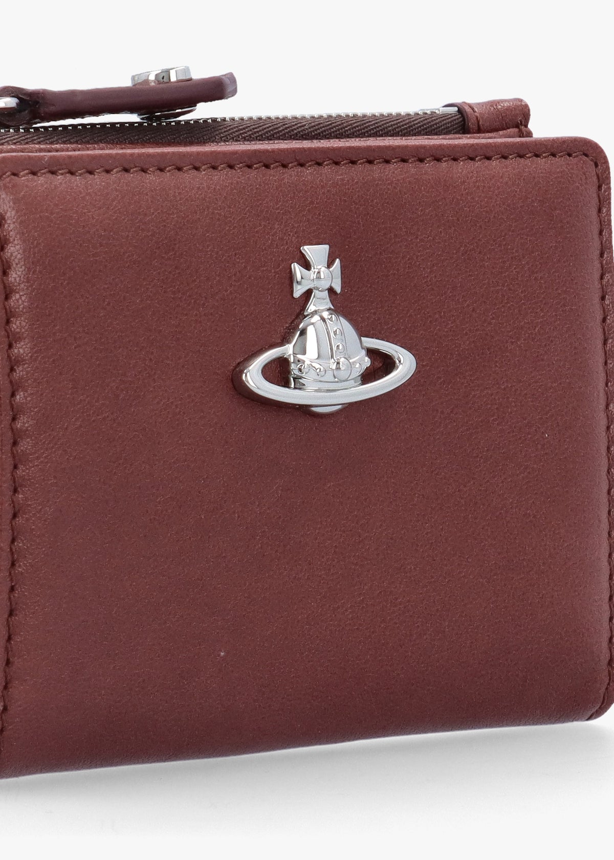 Vivienne Westwood Slim Flap Chestnut Leather Card Holder