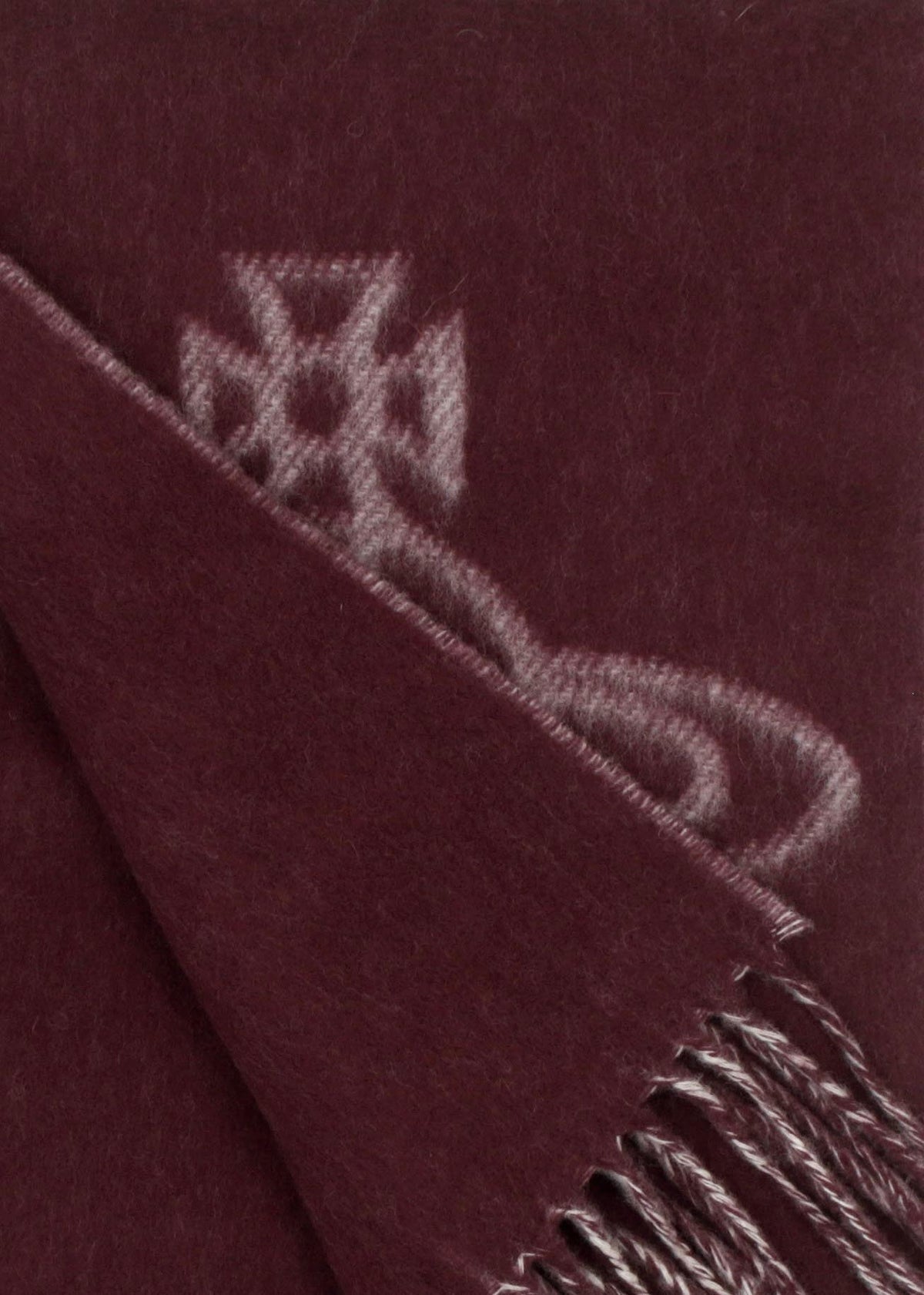 Unisex Double Face Bordeaux Wool Scarf