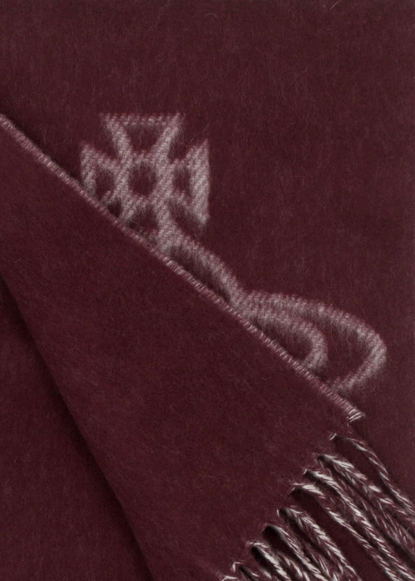 Unisex Double Face Bordeaux Wool Scarf