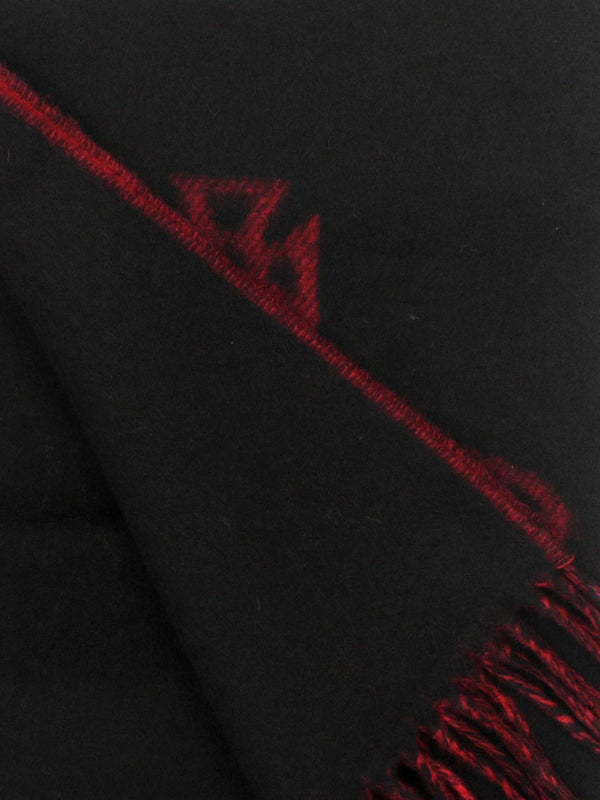 Unisex Double Face Black Wool Scarf