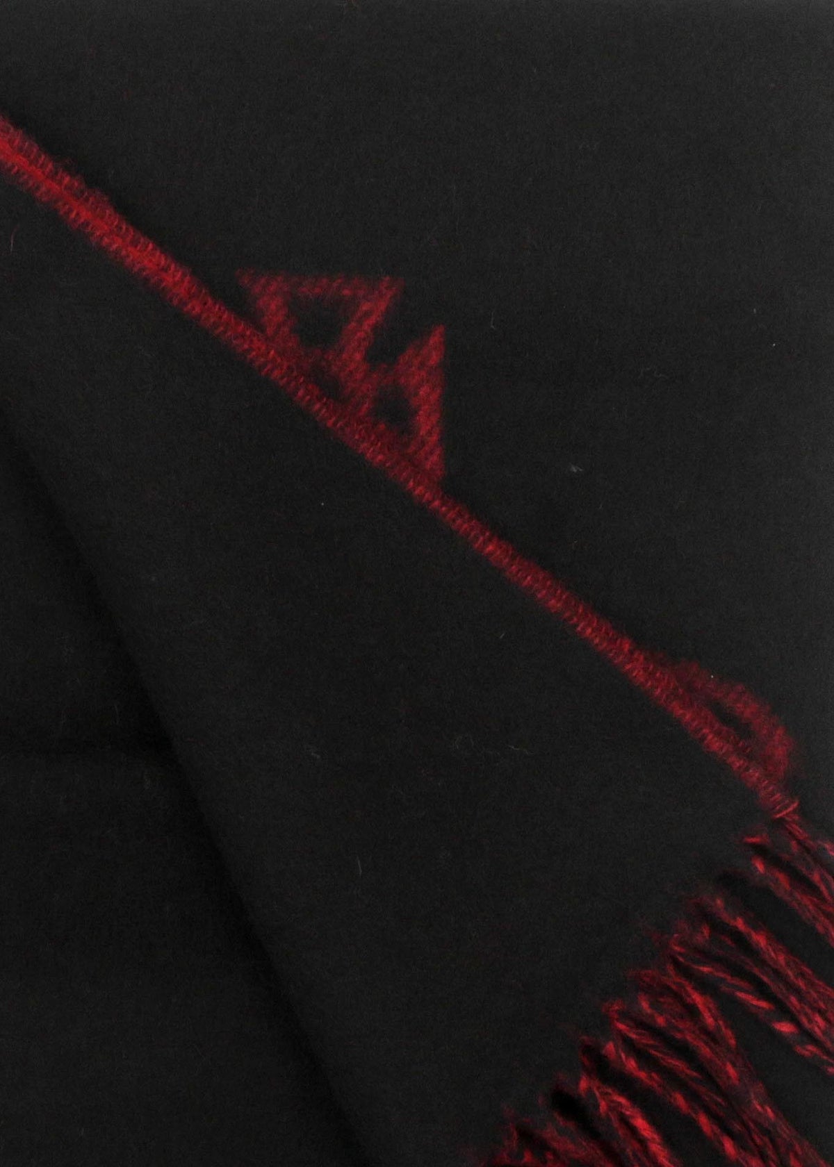 Unisex Double Face Black Wool Scarf