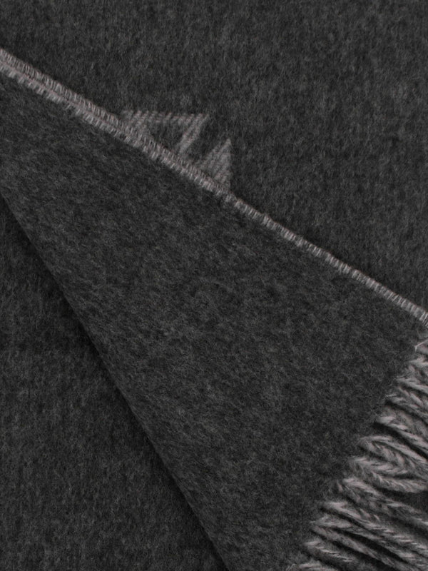 Unisex Double Face Anthracite Wool Scarf