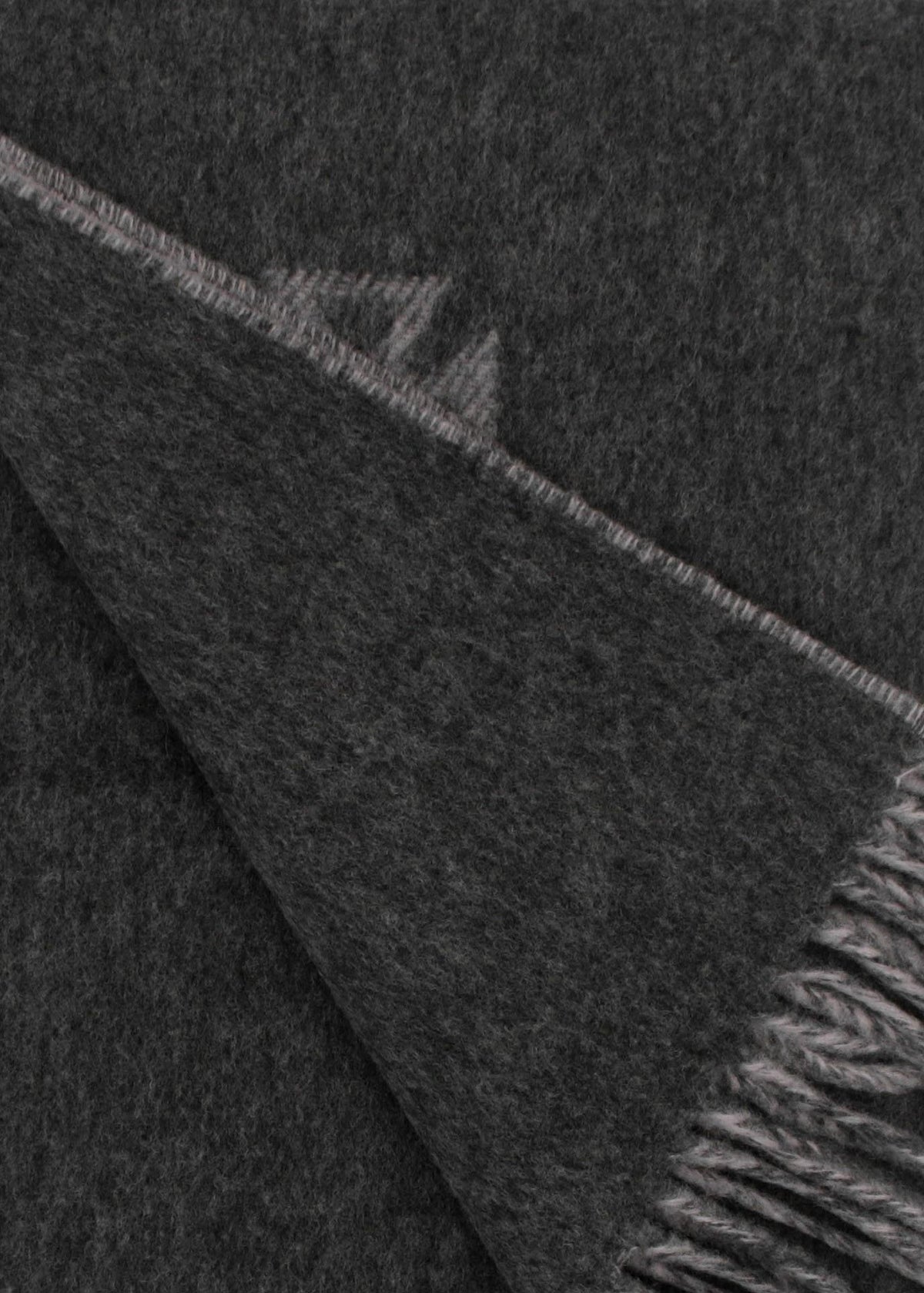 Unisex Double Face Anthracite Wool Scarf