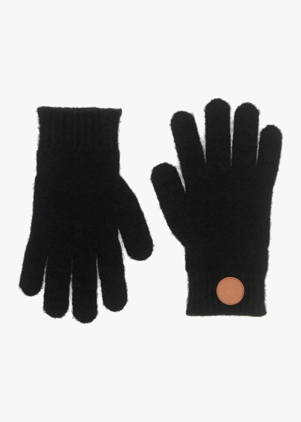 Unisex Fluffy Black Gloves