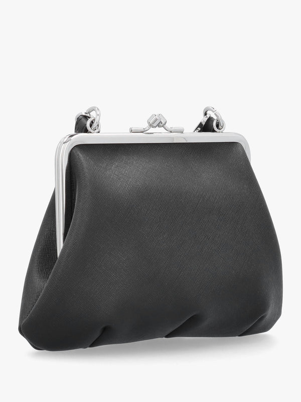 Granny Frame Black Saffiano Purse