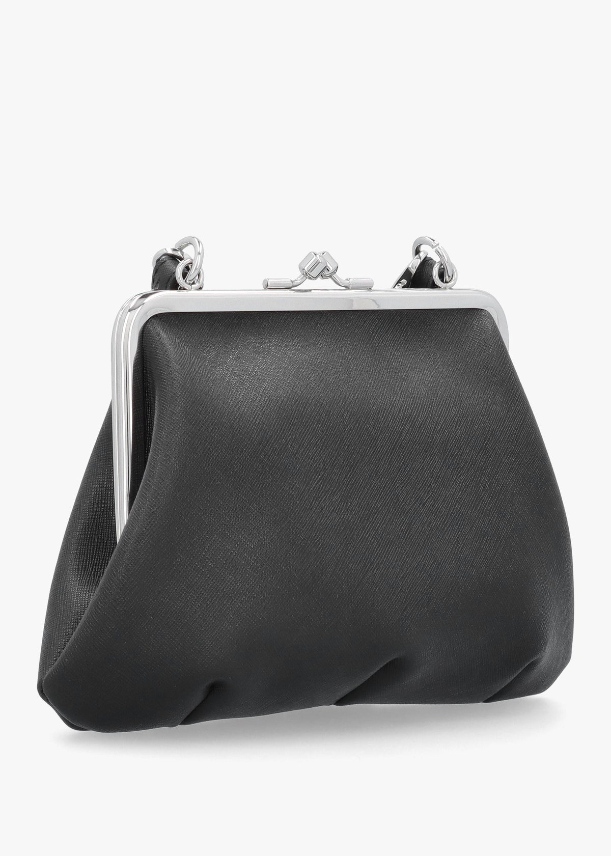 Granny Frame Black Saffiano Purse