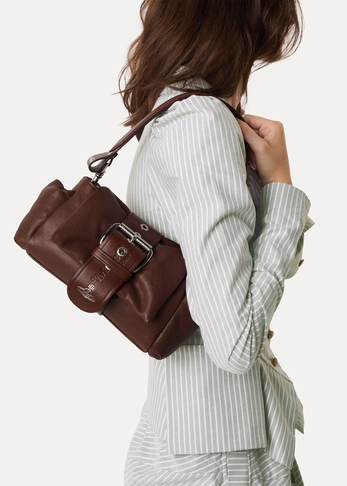 Vivienne Westwood Hazel Treasure Chestnut Leather Shoulder Bag